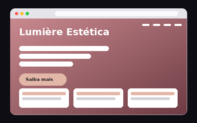 Exemplo de site para clínica de estética