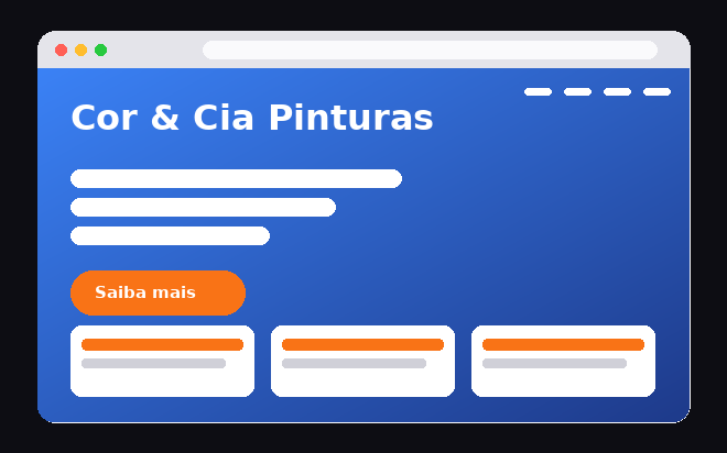 Exemplo de site para serviços de pintura